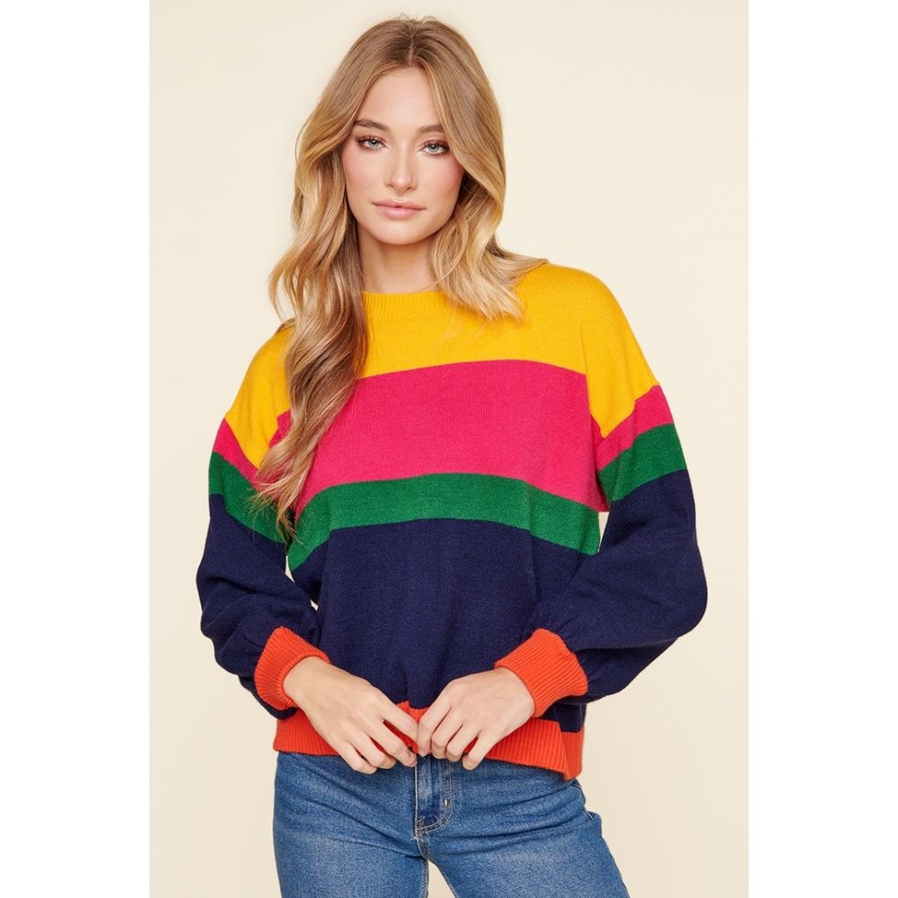 Brianne Color Block Oversized Sweater